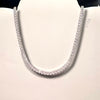 CZ Half Moon Center Silver Tennis Necklace