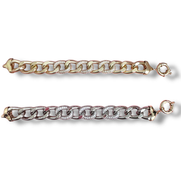 CZ Chunky Link Bracelet