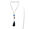 Beaded Tassel Necklace with Hamsa Charm