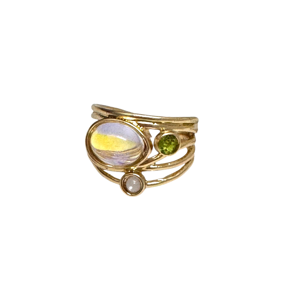 Gold Multi Stone Ring