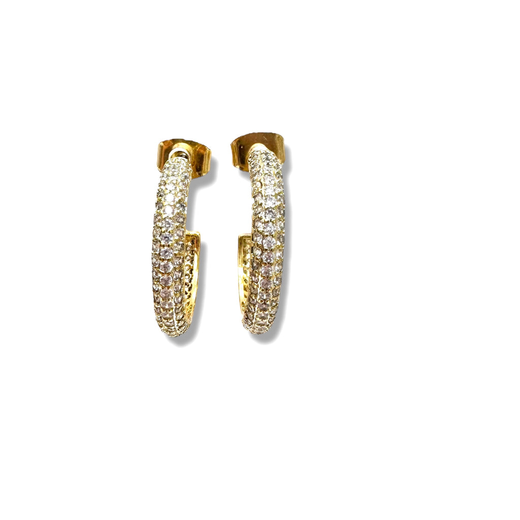 Pave CZ Hoop Earrings