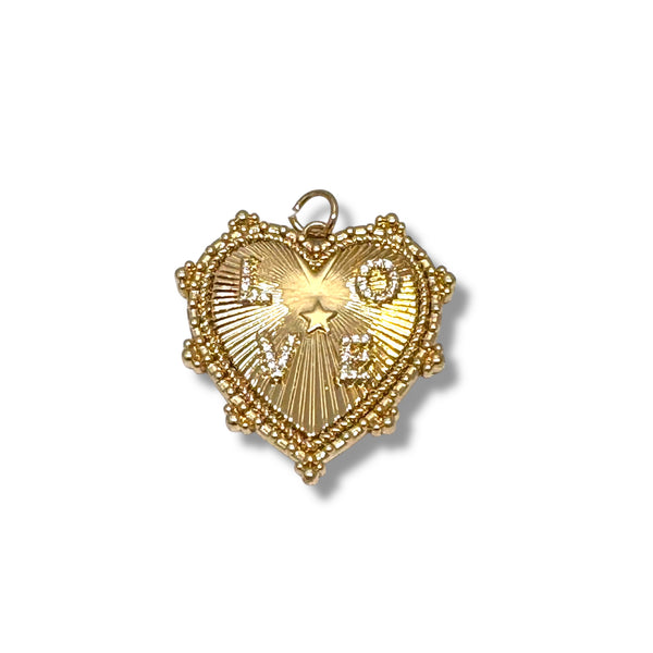Heart Love Scalloped Charm