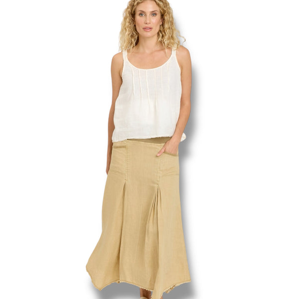 Shawnie Linen Billowy Pintuck Tank