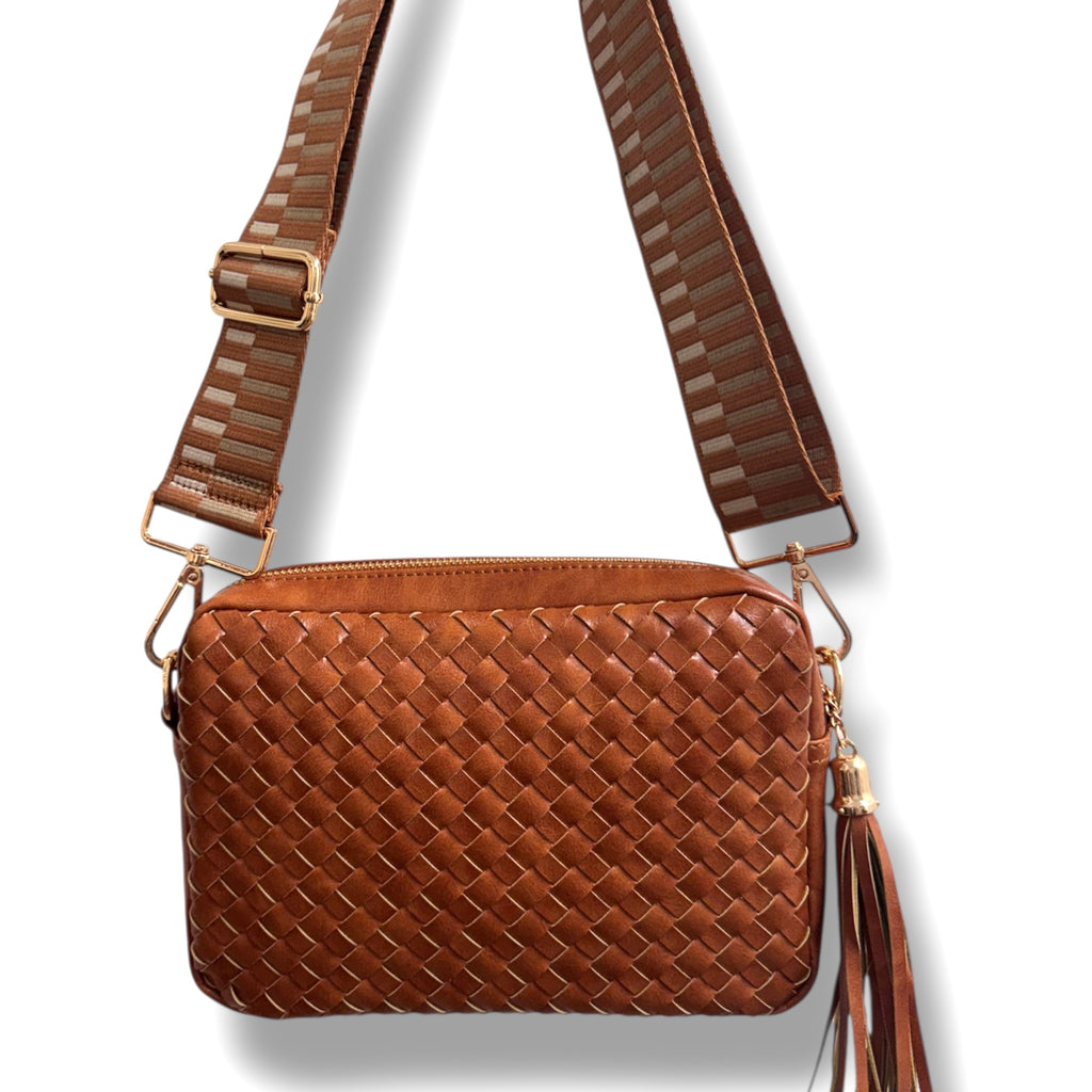 Willow Woven Camera Crossbody Bag