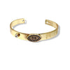 Gold Cuff Bracelet with CZ Evil Eye