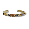 Hammered Gold Cuff Bracelet with Evil Eye
