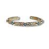 Hammered Gold Cuff Bracelet with Evil Eye
