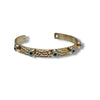 Hammered Gold Cuff Bracelet with Evil Eye