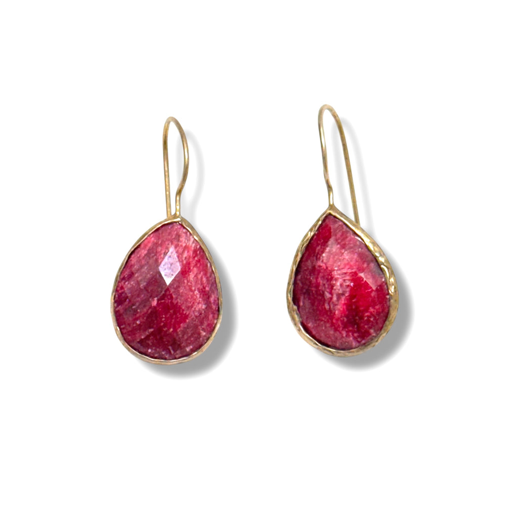 Teardrop Faceted Stone Earrings