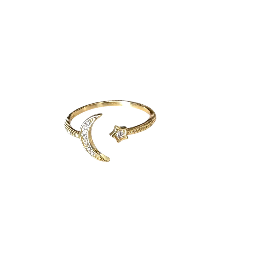 CZ Moon and Star Ring
