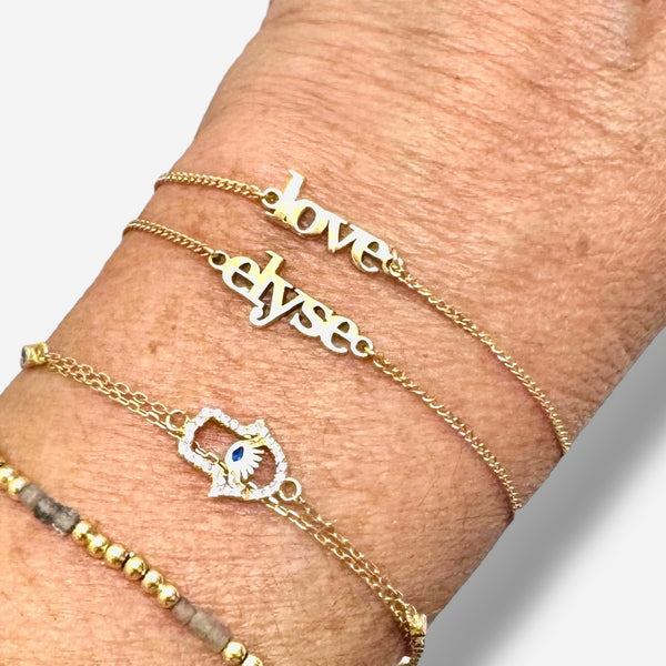 Gold Over Sterling Silver Personalizable Bracelet