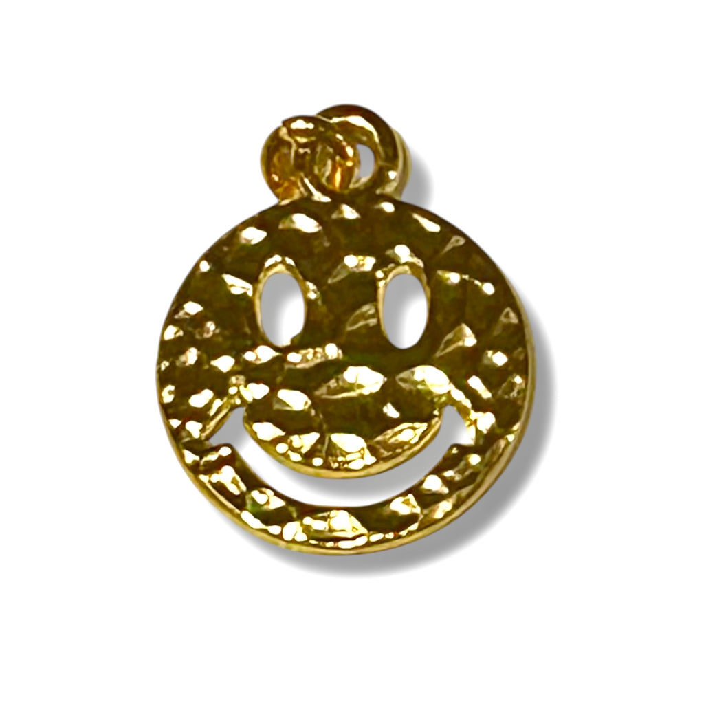 Hammered Smiley Charm
