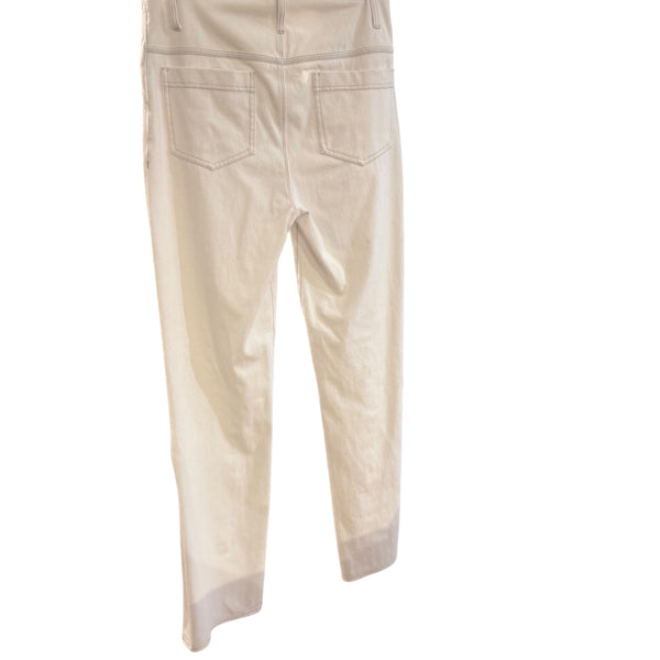 Straight Leg Stretch Denim White Jeans