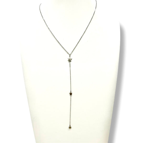 Sterling Silver Star Y Necklace