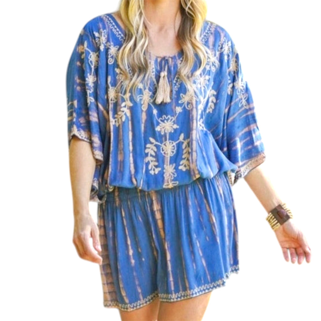 Embroidered Floral Tunic Dress