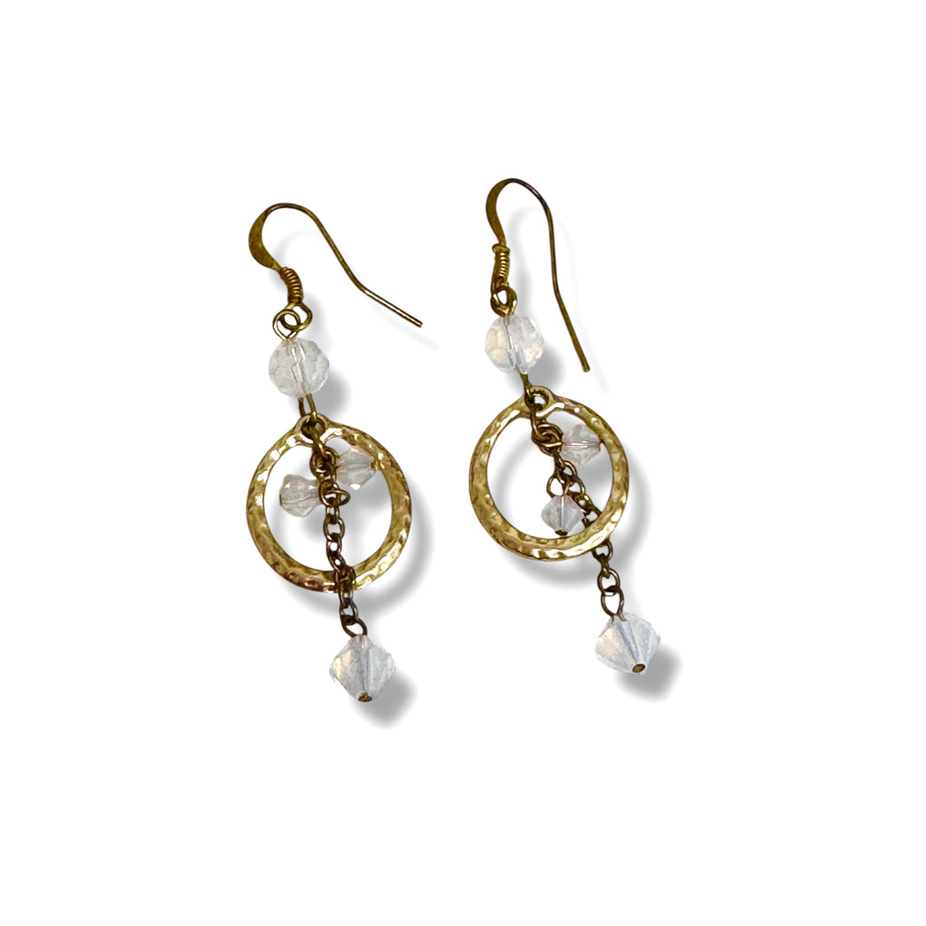 Circle and Moonstone Earrings