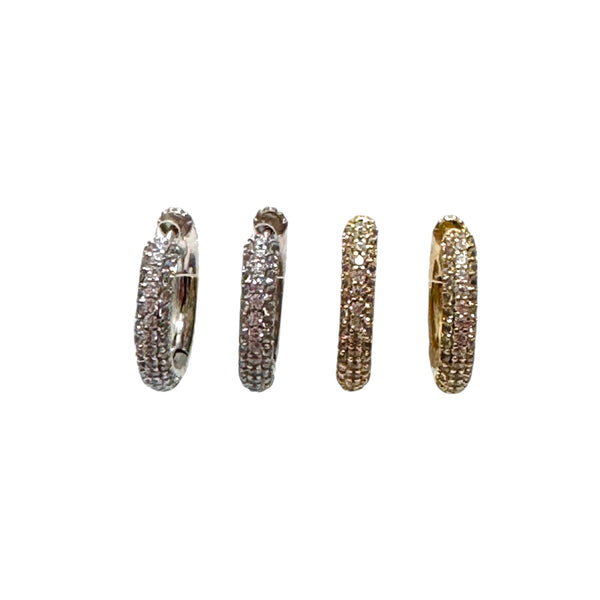 CZ Pave Huggie Earrings