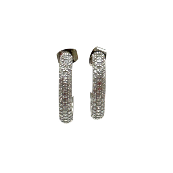 Pave CZ Hoop Earrings