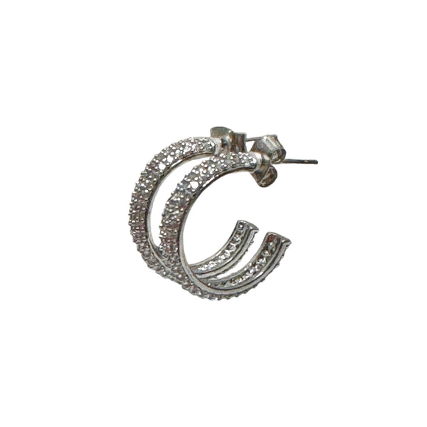 Pave CZ Hoop Earrings