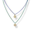Enamel Beaded Hamsa or Star of David Charm Necklace