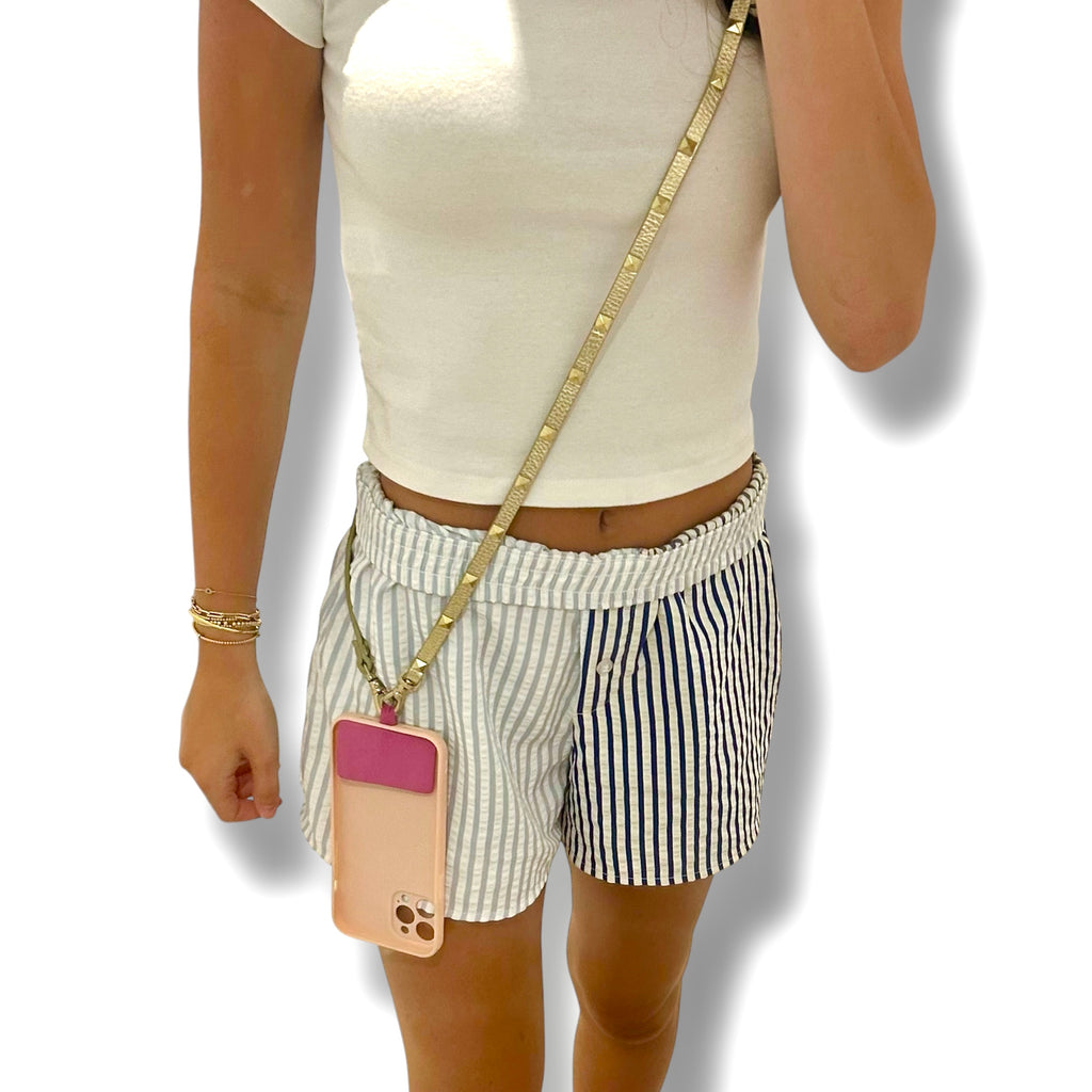 Studded Leather Phone Chain