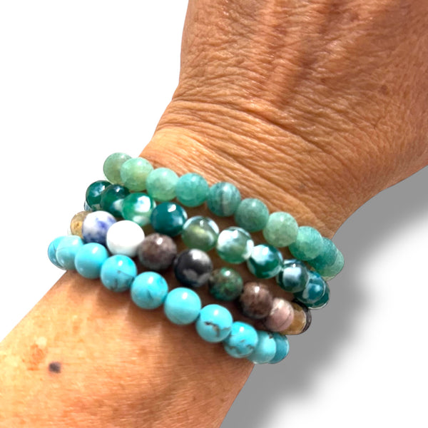 Set of 4 Chunky Stone Bracelets