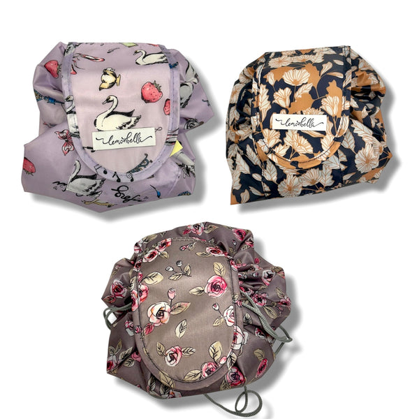 Lightweight Nylon Cinch Travel Make Up Bag