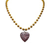 Gold Plate Ball Chain Necklace with Heart Locket