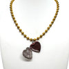 Gold Plate Ball Chain Necklace with Heart Locket