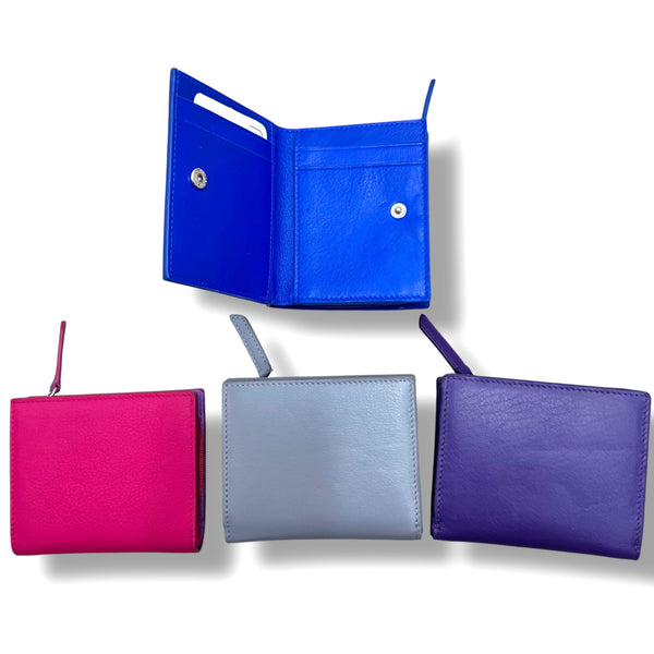 Genuine Leather Small Snap Wallet