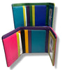 Leather Color Block Tri-Fold Wallet