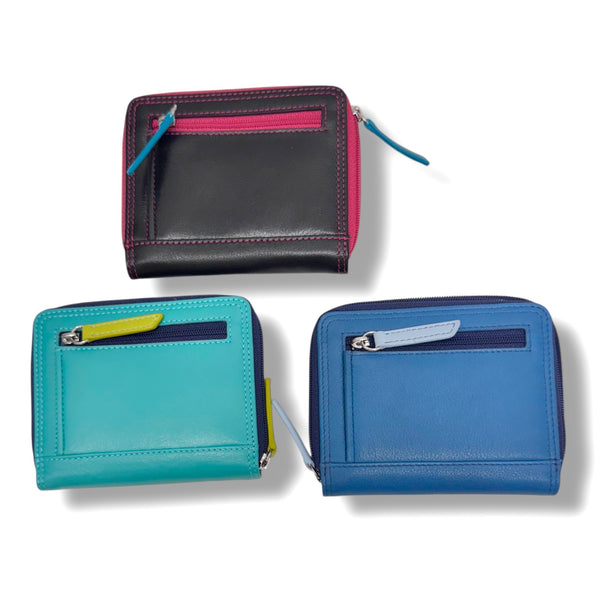 Small Multi Color Zip Wallet