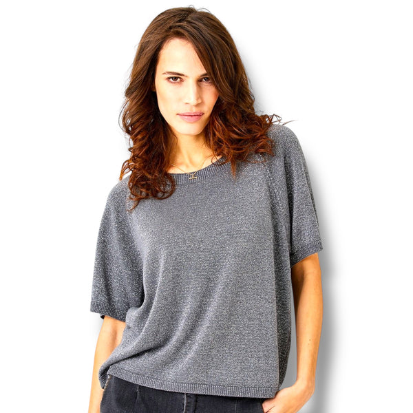 Ludo Grey Lurex Knit Sweater