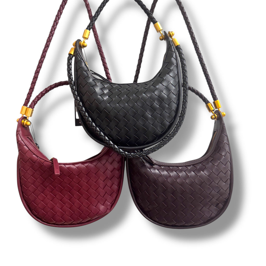 Small Woven Cresent Handbag