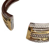 Two-Tone Cable and CZ Bangle Bracelet
