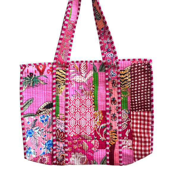 Cotton Block Patch Tote Bags