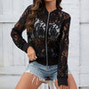 Floral Pattern Lace Up Jacket