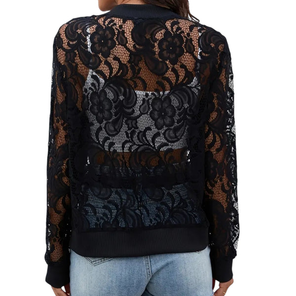 Floral Pattern Lace Up Jacket