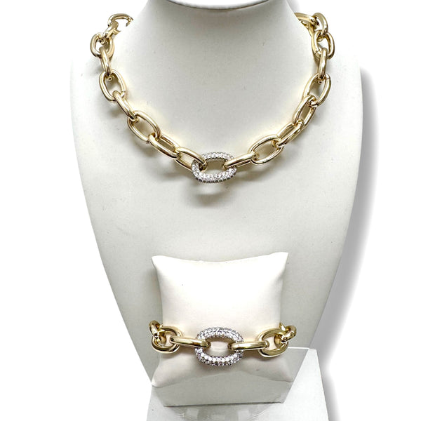 Gold and CZ Magnetic Bracelet or Necklace