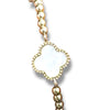 Gold Stretch Enamel Clover Bracelet