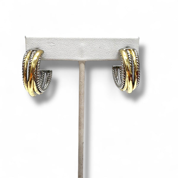 Two-Tone 1" Textured Wide Hoops