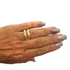 2 Row Brushed Gold Ring