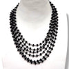 6 Strand Layered Black Wire Wrapped Beaded Necklace