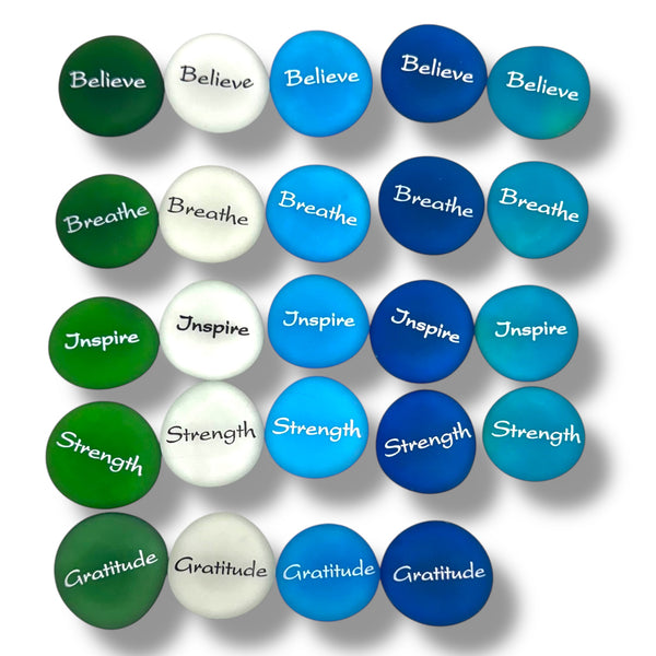 Sea Glass Imprinted Word Stones