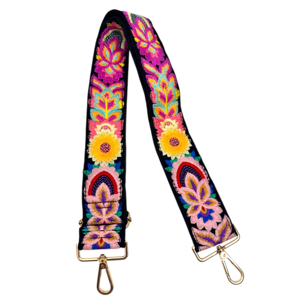Floral Embroidered Guitar/Purse Strap