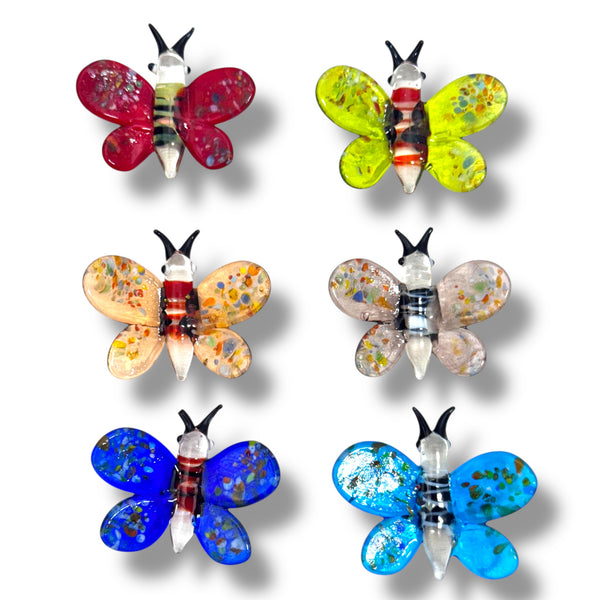 Glass Speckled Colorful Butterflies