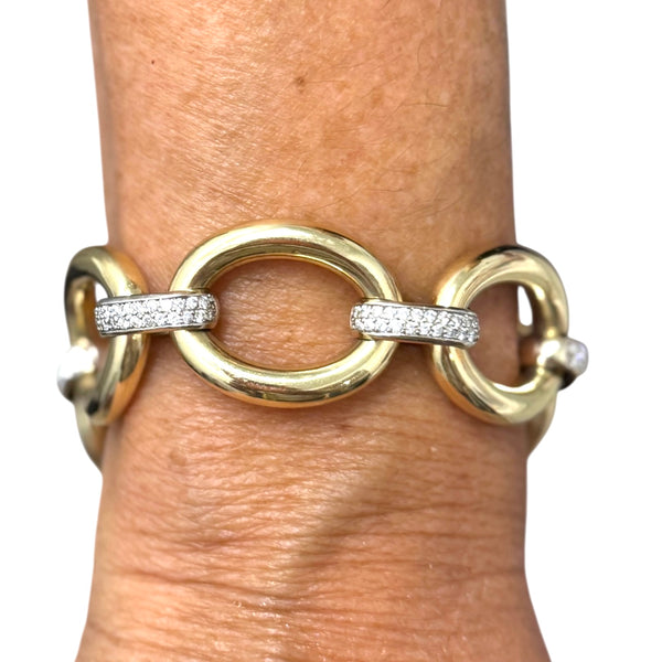 Zoe Oval and CZ Chunky Bracelet