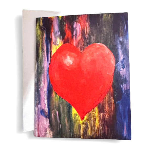 Hand Painted Heart Greeting Card