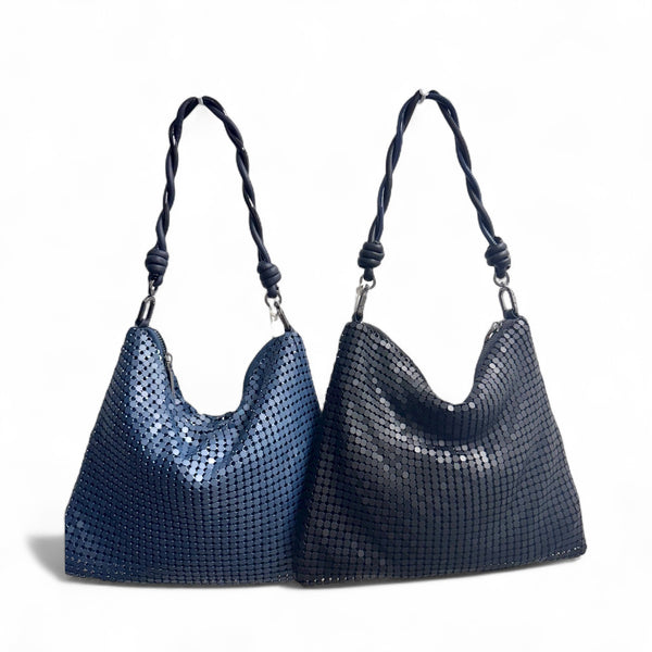 Ena Beautiful Metallic Mesh Shoulder Bag