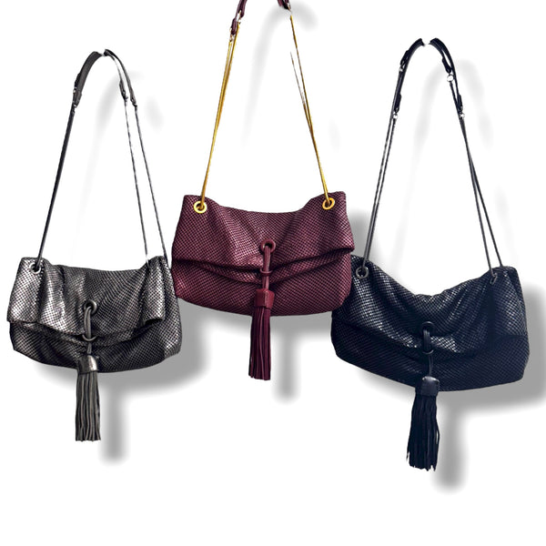 Vega Metallic Mesh Party Bag with Tassel